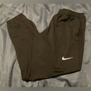 Men’s Nike Black Sweatpants with White Logo, size large.